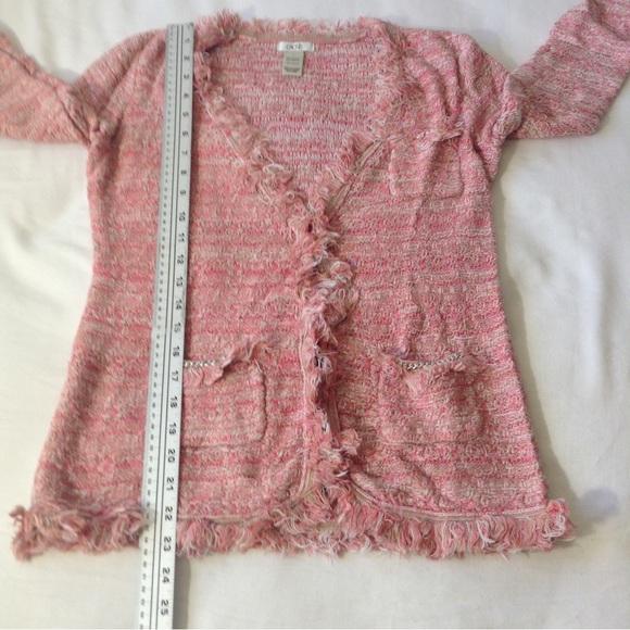 Cache pink tweed jacket women's small Fringe Day to Night Clueless Taylor Swift - Picture 6 of 10
